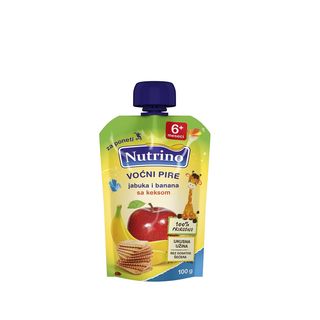 NUTRINO VOĆNI PIRE - JABUKA I BANANA SA KEKSOM 100G -27786
