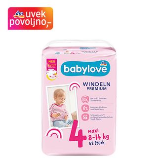 babylove Premium pelene - maxi, veličina 4 (8-14 kg), 42 kom