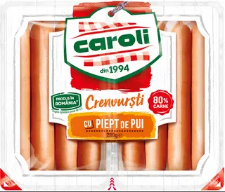 Caroli Crenvursti Cu Piept Pui 280G