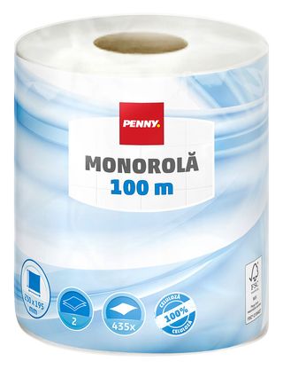 PENNY Prosop hartie monorola 2 straturi, 100 m  