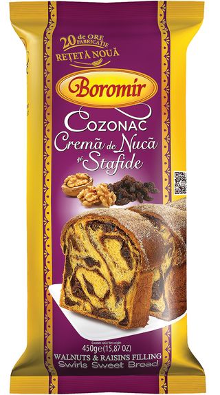 Boromir Cozonac nuca&stafide 450 g
