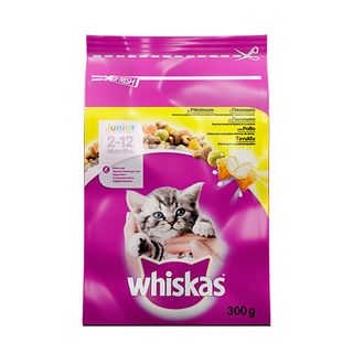 Whiskas суха хр.котка Junior+хапки 300гр / 03400296