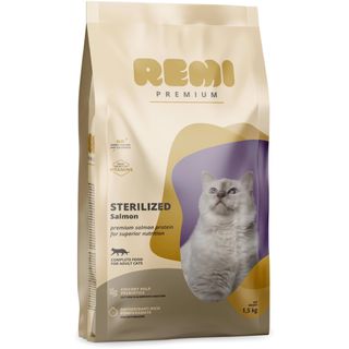 Hrana uscata pentru pisici Remi Premium Sterilized Somon 1.5kg