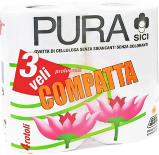 PURA SICI toalet papir  troslojni compatta profumata 4 KOM | 8000032010529