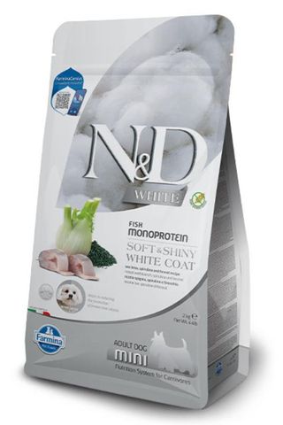 "N&D White Dog sea bass, spirulina & fenel Mini 2kg"