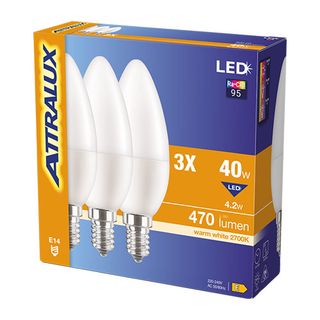 Attralux Bec LED E14 4,2W,3p timbru verde:2,91lei 1 set