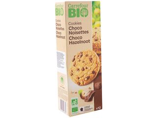 Biscuiti Cu Ciocolata Si Alune, Carrefour Bio, 200G