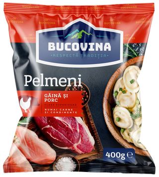 BUCOVINA Pelmeni cu carne de porc/gaina 400g