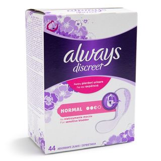 Absorbante zilnice pentru incontinenta urinara Always Discreet Normal, 44 buc