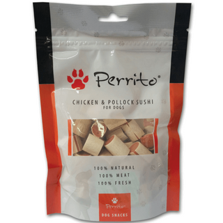 Recompensa pentru caini Perrito Dog Chicken Pollock Sushi 100g