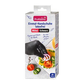 Profissimo crne jednokrat. rukavice bez lateksa–vel. M, 60 kom