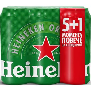 Heineken Пиво 5% 5+1 мултипак 0,5 л / 20787836