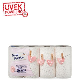 Sanft&Sicher toaletni papir, 3-slojni 8kom