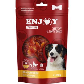 Recompense pentru caini Enjoy Carnivore Real Chicken Jerky Treats 100g