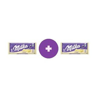 Milka Ciocolata Alba 90G, 2 la pret de 1