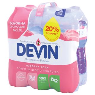 К-т Вода Изворна 6 Бр Х 1.8 л. Devin Мултипак Pet-112622