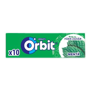Guma de mestecat cu aroma de menta Orbit Spearmint, 10 bucati, 14 g