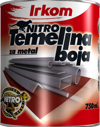 Nitro tem. boja za metal siva 0.75l Irkom 86100015
