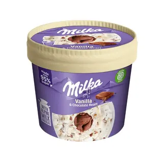 Inghetata la pahar Milka cu aroma de vanilie si ciocolata, 145 ml