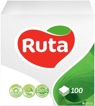 RUTA Servetele  alb 33х33 100buc 