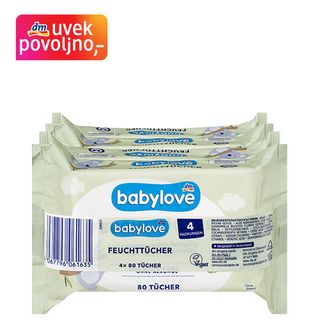 babylove vlažne maramice - aloe vera i kamilica 4x80kom