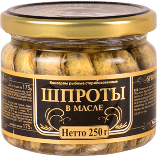 Рижско злато Шпроти в масло 250 ГР / AB900579