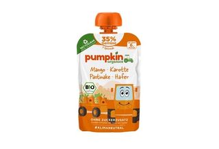 Piure BIO de mango, morcov, pastarnac, ovaz, 12+, 100g, Pumpkin Organics