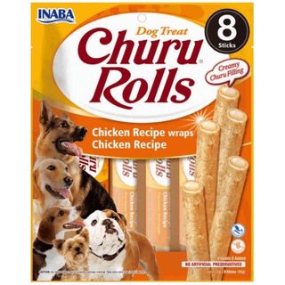 Recompense pentru caini Churu Rolls Dog Pui 8x12g