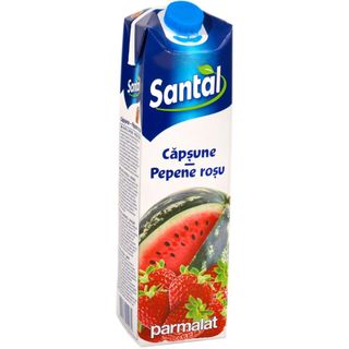 Santal, Bautura racoritoare necarbogazoasa cu suc de capsune si pepene rosu 1L (ID 11641)