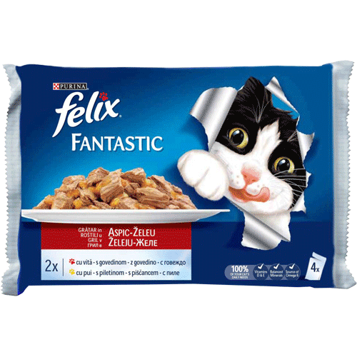 Felix Пауч за малки котенца,микс вкусове в желе