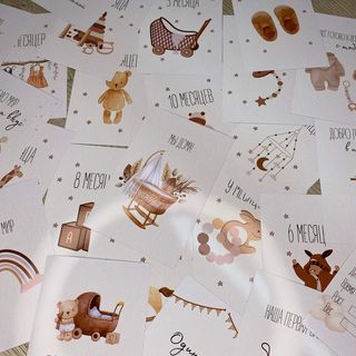 Карточки с месяцами для новорождённых (12шт)