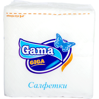 Gama Салфетки,бели,сгънати,33/33 100 БР / 38904812