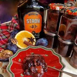 Gem de prune caramelizate la cuptor cu nucă, portocale și anason borcan 250g