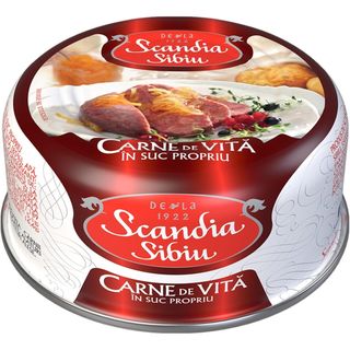 Scandia Sibiu, Carne de vita in suc propriu 300g (ID 21910)