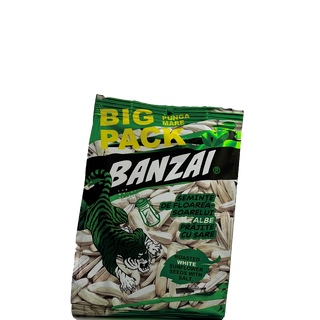 Seminte de floarea-soarelui albe prajite cu sare Banzai, 120 g