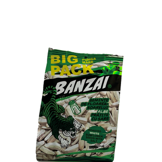 Seminte de floarea-soarelui albe prajite cu sare Banzai, 120 g