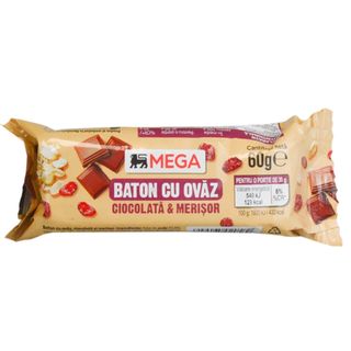 MEGA, Baton cu ovaz, ciocolata si merisor 60g (ID 15839)