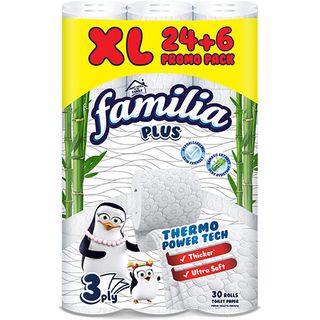 Familia тоалетна хартия бяла 24+6 бр / 00067354