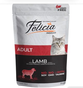 FELICIA Plic hrana umeda pentru pisici adulte, cu Miel 85 G
