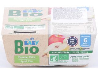 Piure de mere si de pere My Carrefour Baby Bio 4x100g