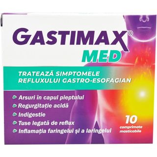 Gastimax, Comprimate masticabile, 10 bucati (ID 38777)