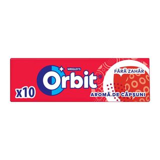 Guma de mestecat Orbit cu aroma de capsuni, 10 bucati