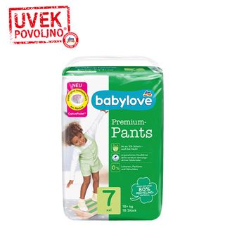 babylove Premium - pelene gaćice veličina XXL (18+ kg), 18 kom