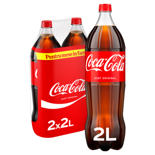 Bautura carbogazoasa Coca-Cola Gust Original, 2 x 2 l