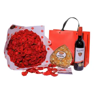 Grand 50 Roses with Nederburg & Chocolates