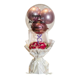 Women’s day flowers and balloons