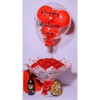 100 Red Roses, Baileys, Chocolate, Balloon