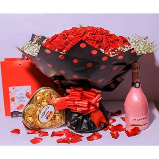 100 Roses With Gypso Jp Chenet, Chocolate