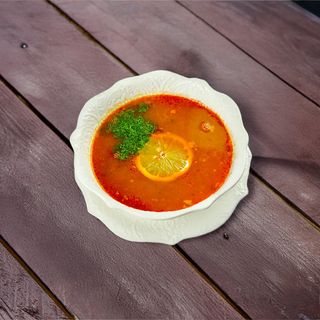 Солянка с домашними копчёностями(620г)