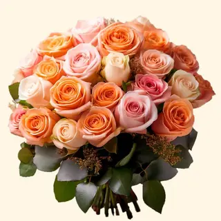 10 Rose colorate 50 cm